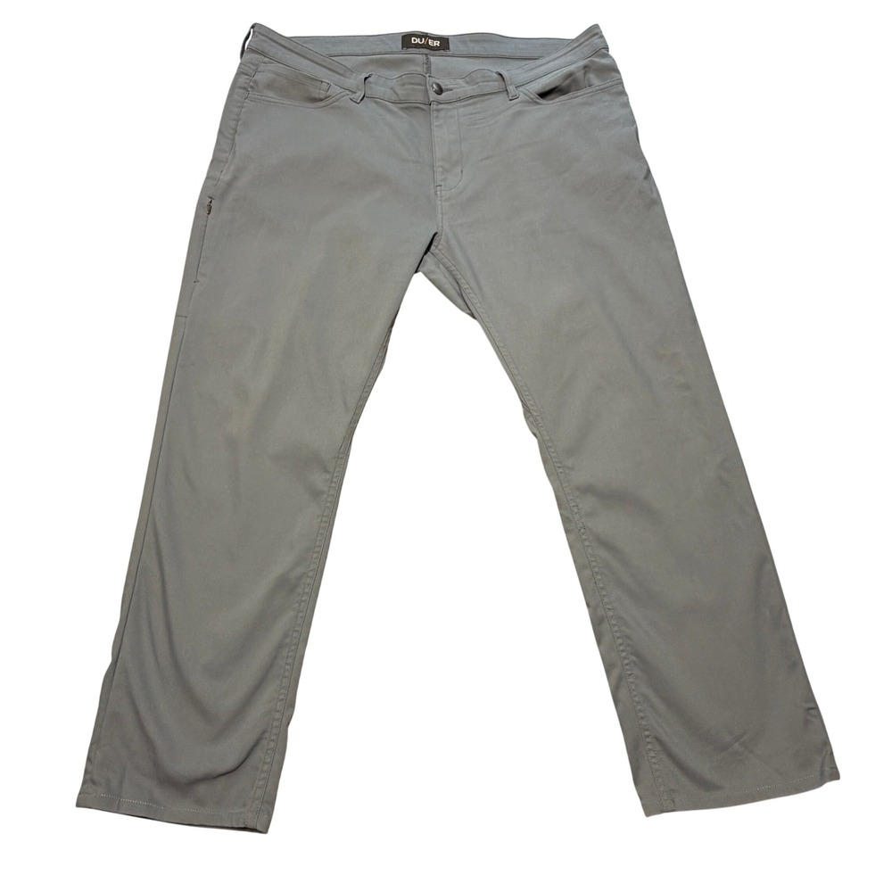 DU/ER Live Free Adventure Pants Slim Fit Grey Blue 40x32 Performance Stretch